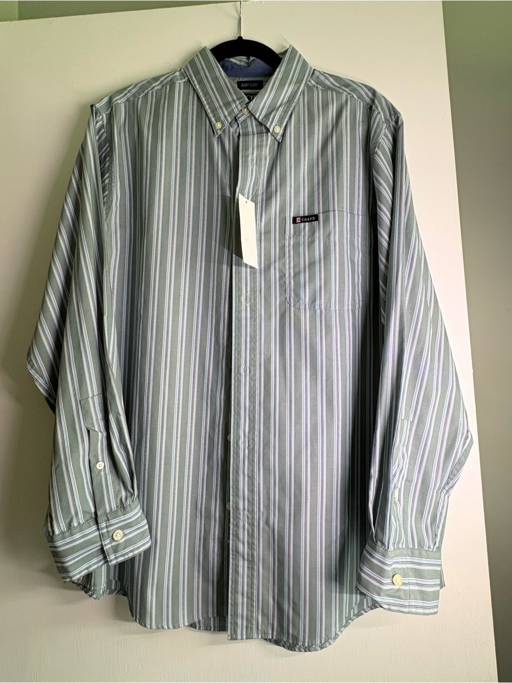 Chaps Men's Striped Button-Down Shirt in Light Blue, Navy, White